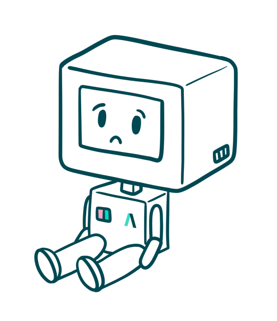 Ilustração do robozinho da Alume triste